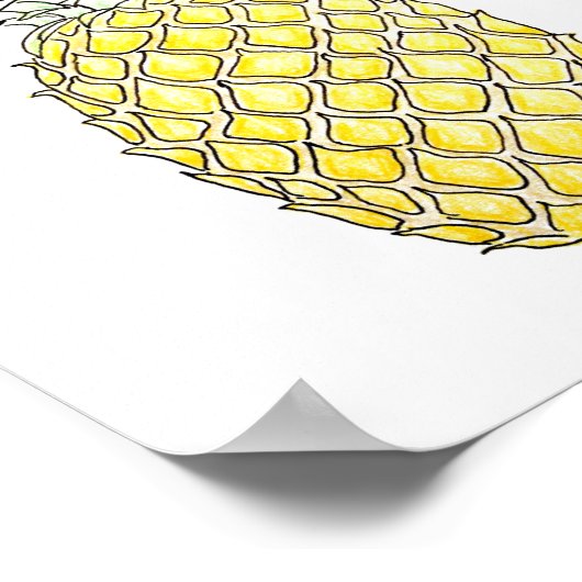 Sonnige Lage: Ananas Poster (Ecke)