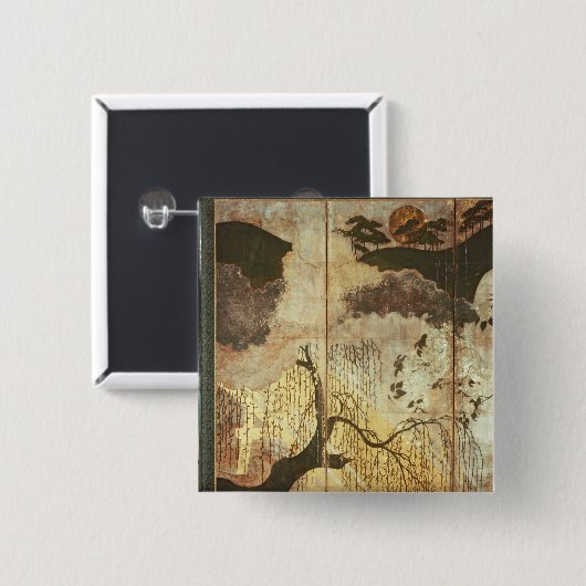 Sonnige Landschaft Button (Vorne & Hinten)