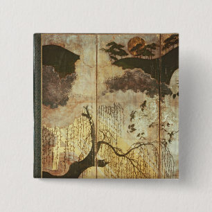 Sonnige Landschaft Button