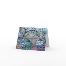 Sonnige Landschaft Faltkarte