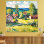 Sonnige Landschaft mit Grün Leinwanddruck (Insitu (Wohnzimmer))