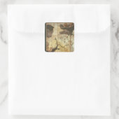 Sonnige Landschaft Quadratischer Aufkleber (Tasche)