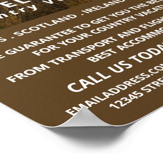 Sonnige Landschaft, Reisebüro Werbung Poster (Ecke)