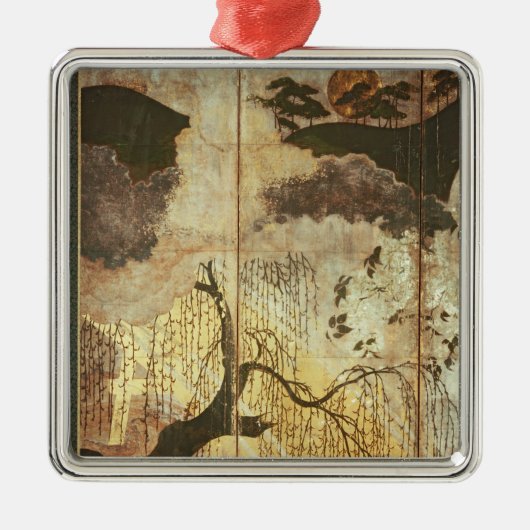 Sonnige Landschaft Silbernes Ornament (Vorne)