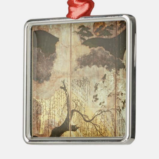 Sonnige Landschaft Silbernes Ornament (Links)