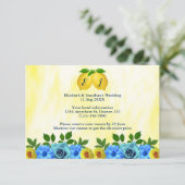 Sonnige Lemon Floral Hochzeitsunterkunft Begleitkarte (Stehend Vorderseite)