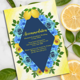 Sonnige Lemon Floral Hochzeitsunterkunft Begleitkarte