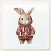 Sonnige Liebe in Red Coat Glasuntersetzer (Vorderseite)