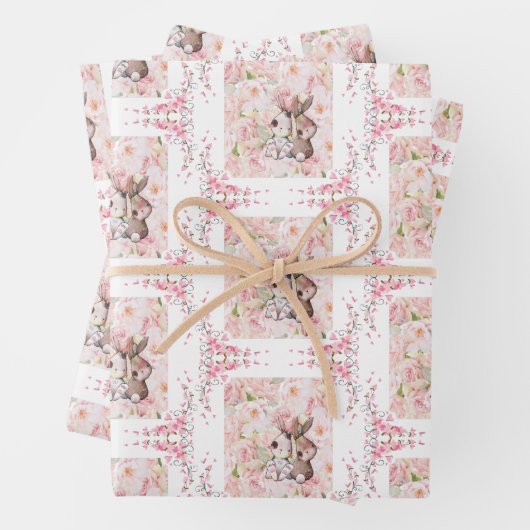 Sonnige Liebe mit rosa Rosen Geschenkpapier Set (Beispiel)