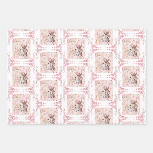 Sonnige Liebe mit rosa Rosen Geschenkpapier Set (Vorderseite)