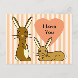 Sonnige Liebe - Niedliche Kaninchen Postkarte