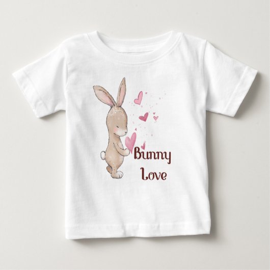Sonnige Liebe, Niedliches Hemd mit Bunny and Heart Baby T-shirt (Vorderseite)
