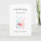 sonnige Lieben Ihr romantisches Kaninchenpaar Feiertagskarte (Vorderseite)