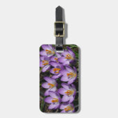 Sonnige Lila Kreuze Gepäckanhänger (Vorderseite vertikal)
