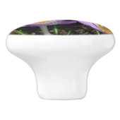 Sonnige Lila Kreuze Keramikknauf (Seitenansicht)