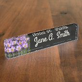 Sonnige Lila Kreuze Namensplakette (Seite)