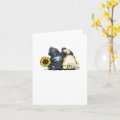 Sonnige Möpsen Karte (Gelbe Blume)