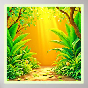 Sonnige Natur Wandern Poster