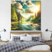 Sonnige Naturszene Leinwanddruck (Insitu (Schlafzimmer))