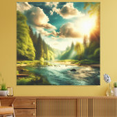 Sonnige Naturszene Leinwanddruck (Insitu (Wohnzimmer))