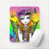"Sonnige" niedliche Regenbogen-Schmetterlings-Fee Mousepad (Mit Mouse)