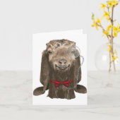 Sonnige nubische Ziege mit Monocle Karte (Gelbe Blume)