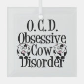 Sonnige, obsessive Kuhkrankheit Weihnachten Ornament Aus Glas (Vorderseite)