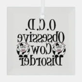 Sonnige, obsessive Kuhkrankheit Weihnachten Ornament Aus Glas (Rückseite)