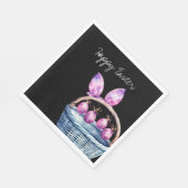 Sonnige Ohren und Eier auf einem Blueskorb Serviette (Ecke)