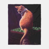 Sonnige Orange/gelbe Katze beim Beobachten von Gol Fleecedecke (Vorderseite)