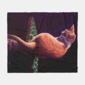 Sonnige Orange/gelbe Katze beim Beobachten von Gol Fleecedecke (Vorderseite (Horizontal))
