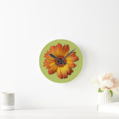 Sonnige Orange gerbera Blume Blüte Runde Wanduhr (Zuhause)