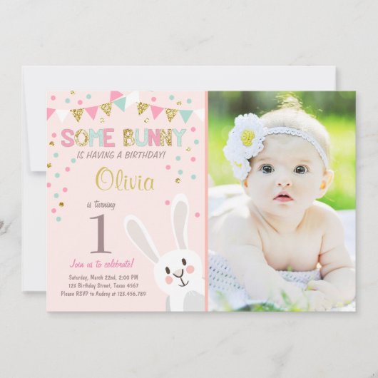 Sonnige Osterfrühling Geburtstagseinladung Einladung (Vorderseite)