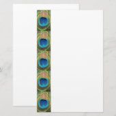 Sonnige Pfau-Feder Briefpapier (Vorne/Hinten)