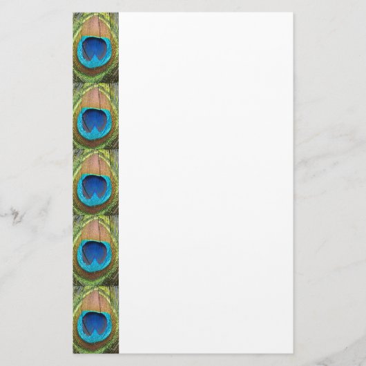 Sonnige Pfau-Feder Briefpapier (Vorderseite)