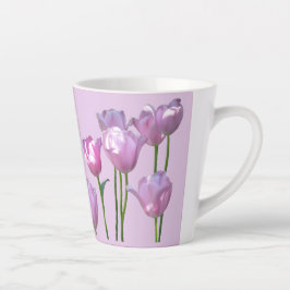 Sonnige Pink Tulips Kruste. BC Lilac Latte Tasse