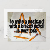 Sonnige Postkarte, spitzenloser Stift, Pfostenüber Postkarte (Vorne/Hinten)