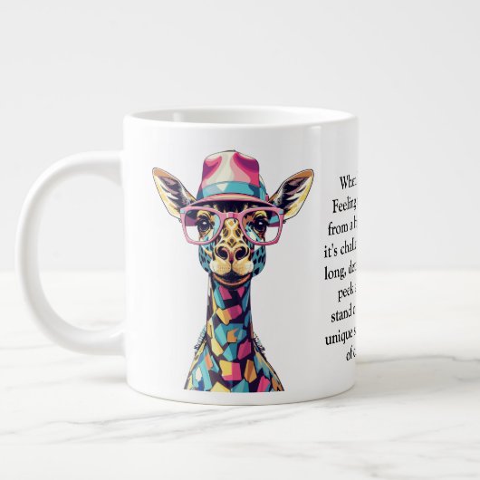 Sonnige Ratschläge von einer Giraffe Jumbo-Tasse (Links)