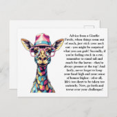Sonnige Ratschläge von einer Giraffe Postkarte (Vorne/Hinten)