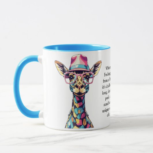 Sonnige Ratschläge von einer Giraffe Tasse (Links)