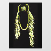 Sonnige Reflektionen eines Pferdes Fensteraufkleber (Blatt)