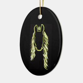 Sonnige Reflektionen eines Pferdes Keramik Ornament