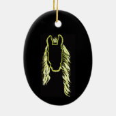 Sonnige Reflektionen eines Pferdes Keramik Ornament (Hinten)