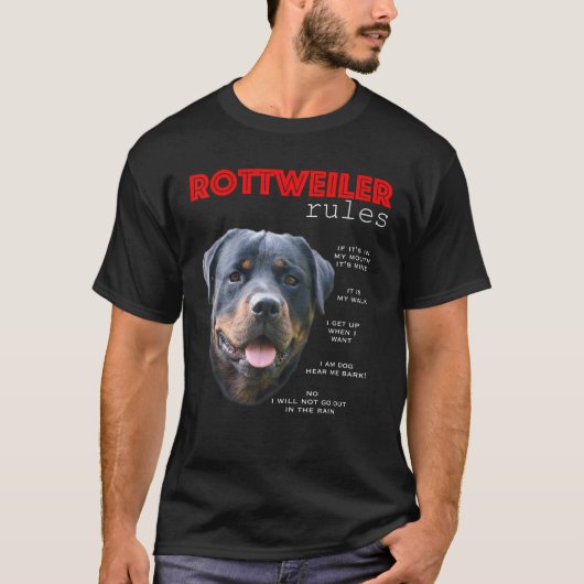 Sonnige Regeln für den Besitzer eines Rottweilers T-Shirt (Vorderseite)