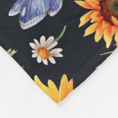 Sonnige Rustikale Wasserfarbe Muster Sonnenblumen Fleecedecke (Ecke)