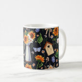 Sonnige Rustikale Wasserfarbe Muster Sonnenblumen Kaffeetasse (VorderseiteRechts)