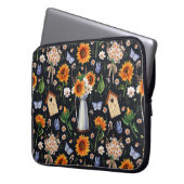 Sonnige Rustikale Wasserfarbe Muster Sonnenblumen Laptopschutzhülle (Vorderseite Links)