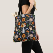 Sonnige Rustikale Wasserfarbe Muster Sonnenblumen Tasche (Von Nahem)