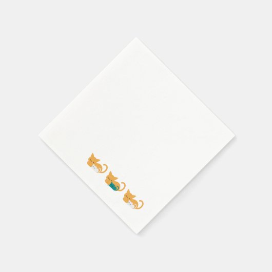 Sonnige Schlafkatze Art III Serviette (Ecke)