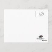 Sonnige Schlafkatze im Bett Postkarte (Rückseite)